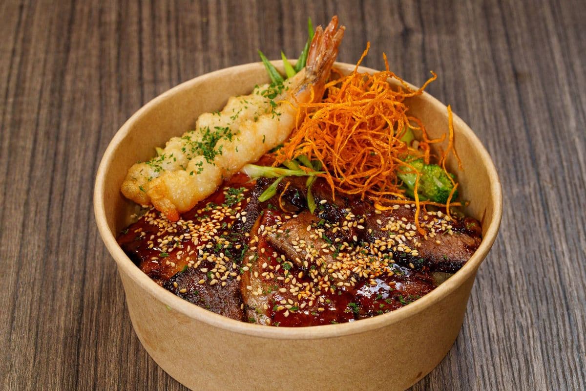 Beef and Shrimp Yakinikudon