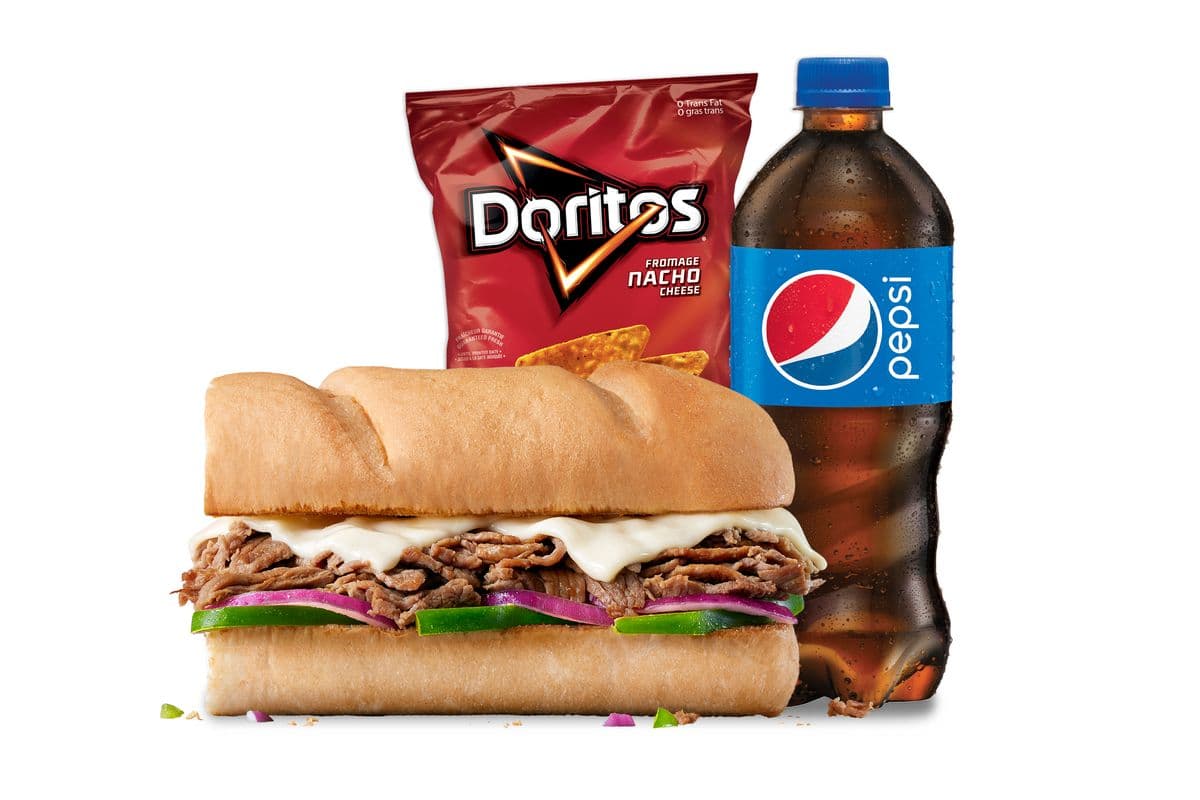 Combo steak et fromage 6" / 6" Steak & Cheese Sub Combo (460-750 Cals)