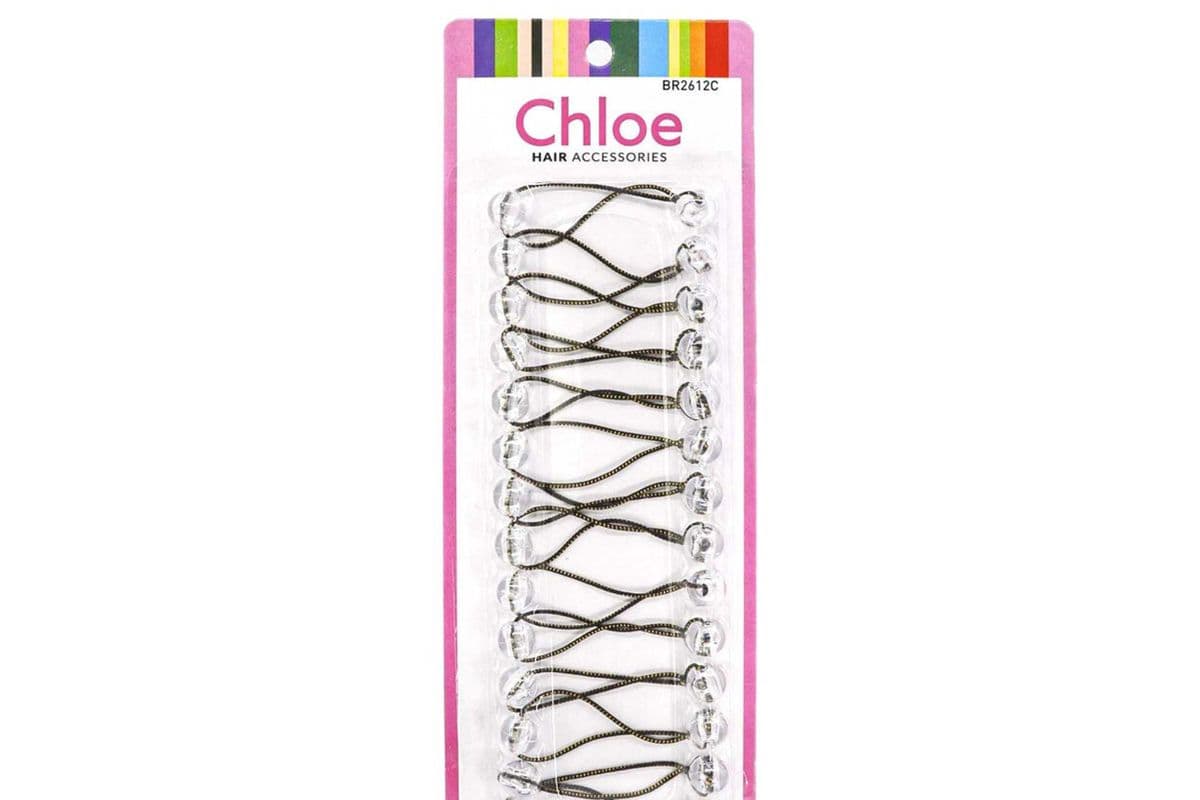 Clear CHLOE 12mm Twin Beads Ponytailers (14pcs)