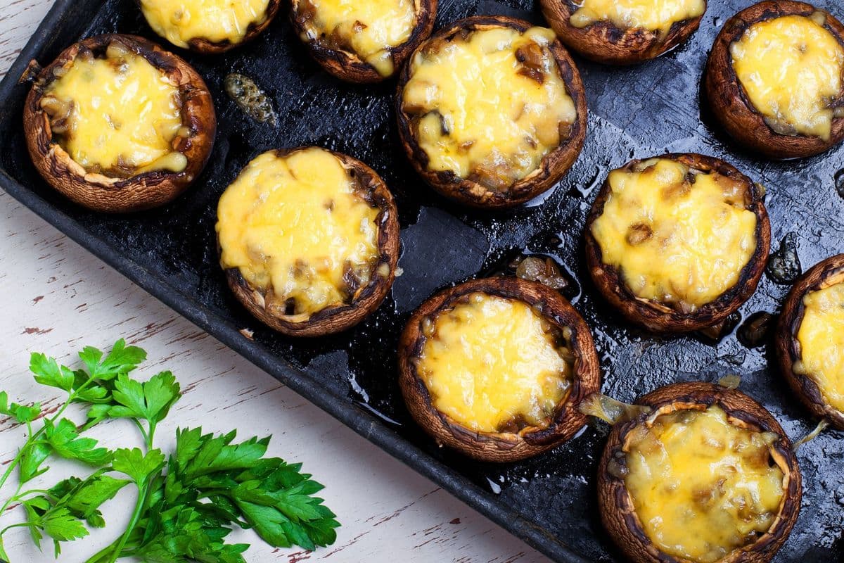 Fried Mushrooms with Cheese