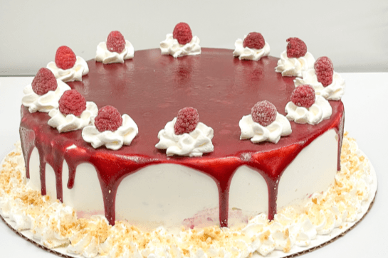 Small Raspberry Cheesecake Ice Cream Cake