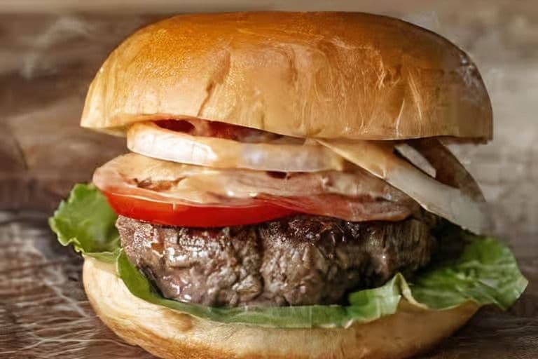 Hamburger with Fries and Pop