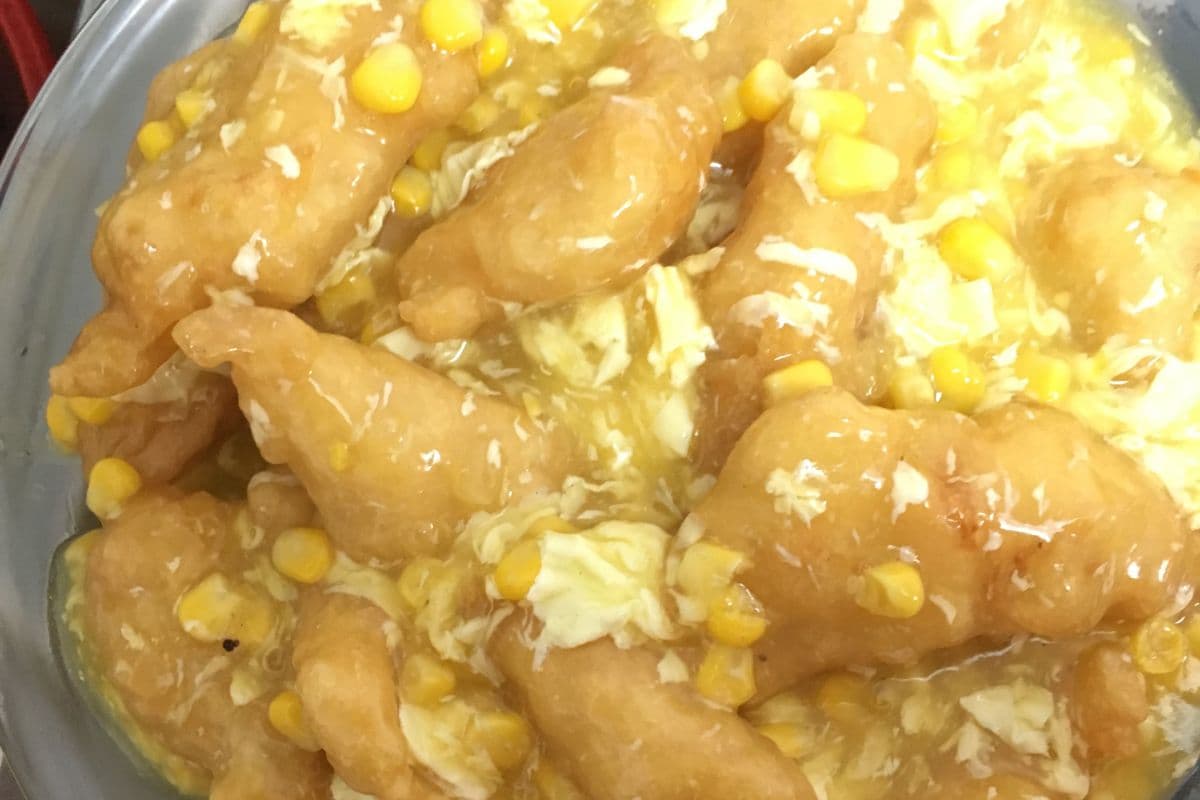 Deep-Fried Cod Fillet with Cream Corn栗米班块