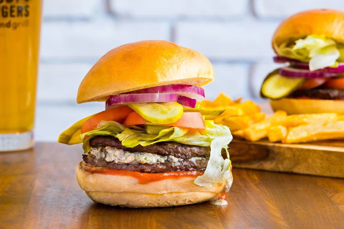 Beef Stuffed Gorgonzola Blue Burger