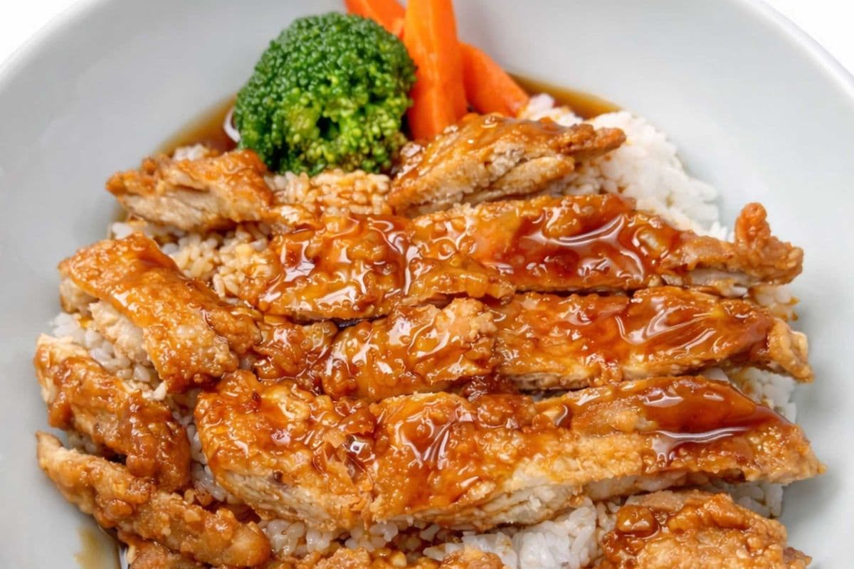 Chicken Teriyaki Don with Miso Soup