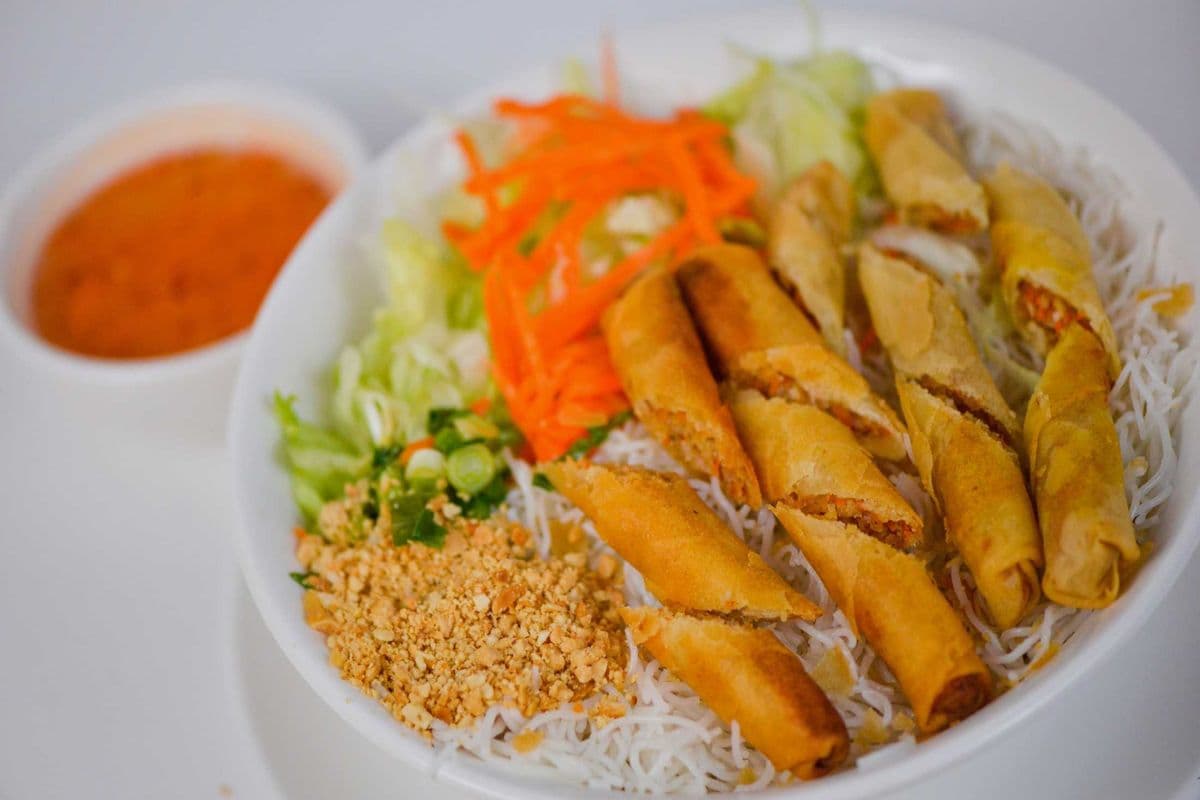 90. Vermicelli with Veggie Spring Rolls - Bun Cha Gio Chay