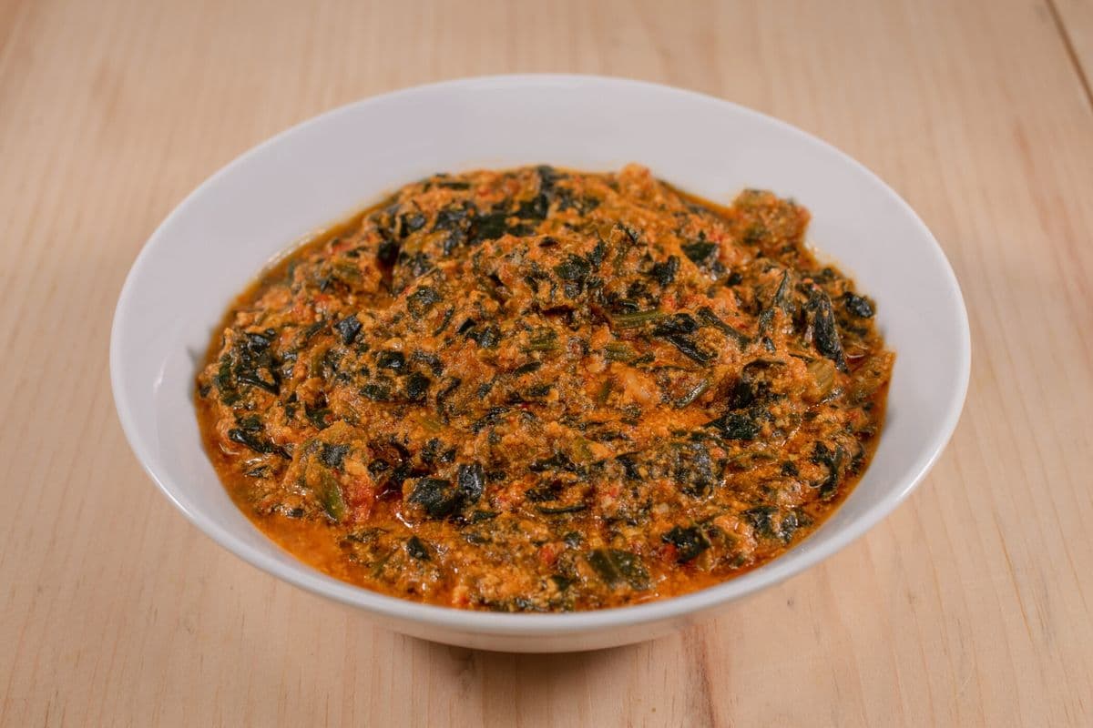 Egusi with spinach with Assorted meat