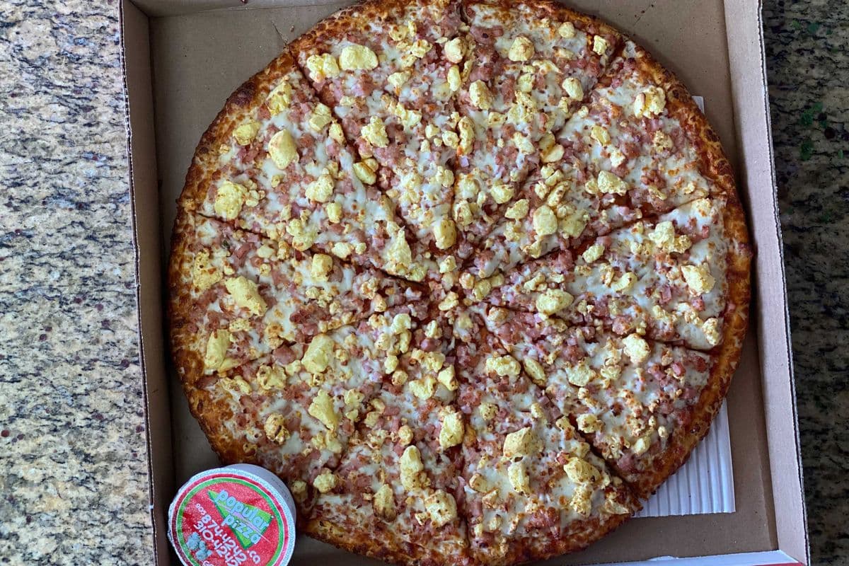 Egg and Meat Pizza