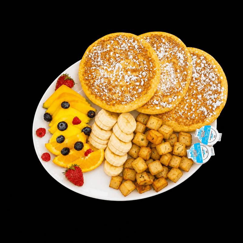DEJ - (3) crèpes ou (3) pain dorés avec Bannane Nutella / BREAKFAST - (3) pancakes or (3) French toast with Banana Nutella