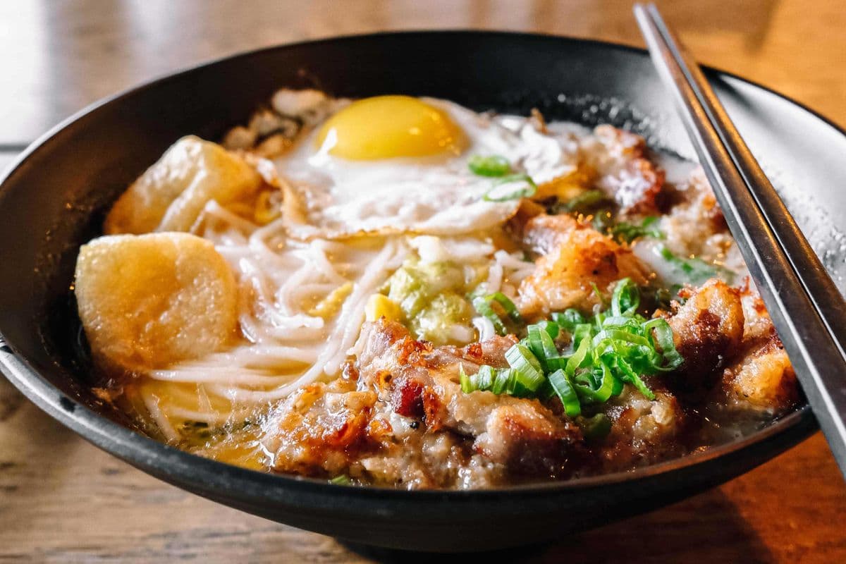 Crispy Pork Rice Noodles Soup