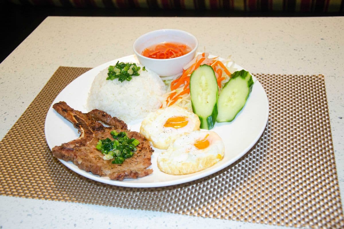 44. Grilled Lemongrass Pork Chop with Eggs