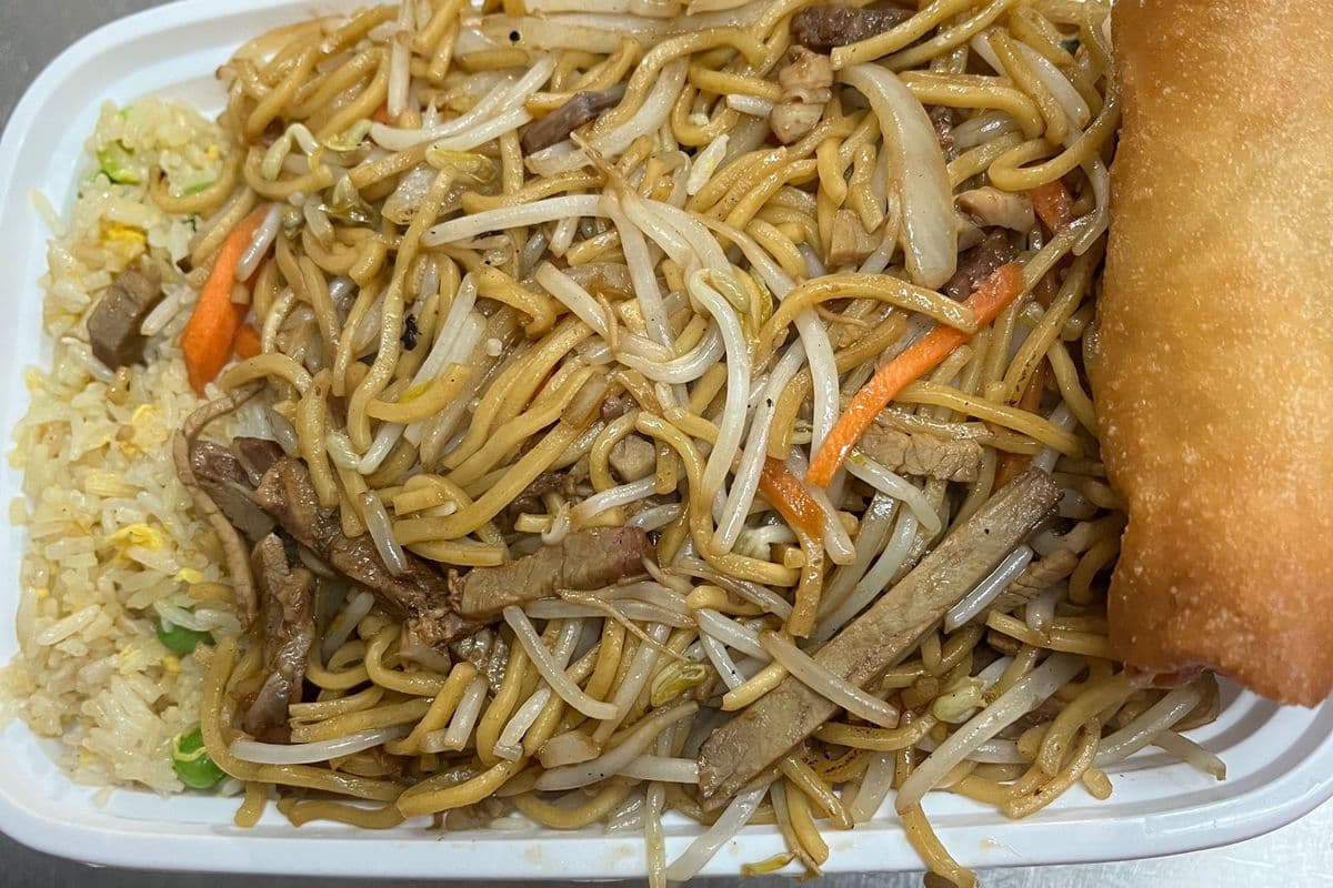 3. Chicken Fried Rice, Chicken Chow Mein (Soft Noodles), one Egg Roll