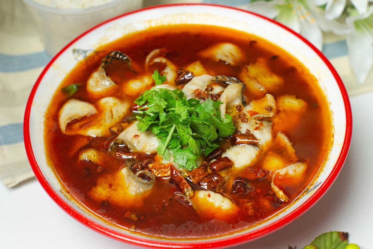 【B1】Water poached fish with rice 沸腾水煮鱼片饭