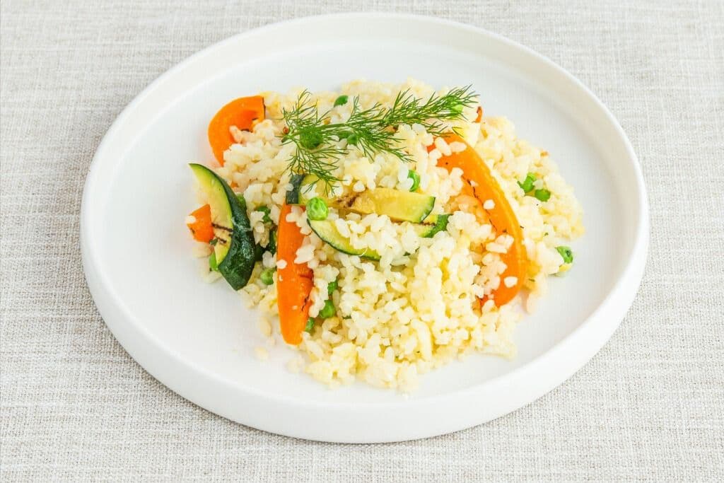Rice with Fried Vegetables and Eggs