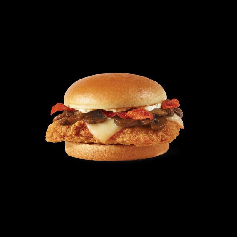 Garlic Mushroom Bacon Spicy Chicken Sandwich