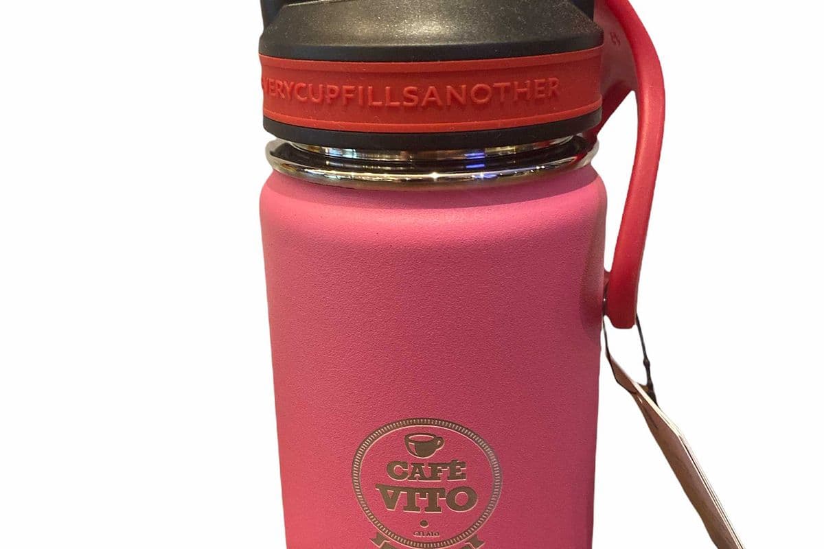 Bouteille d’eau pour enfants: Lil Chill 12 fl. oz Pink / Kids Water Bottle: Lil Chill 12 fl. oz - Logo Cafevito Pink