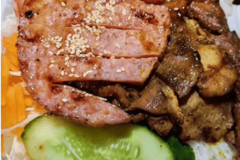 #66. Marinated and Grilled Lemongrass Pork Slices and Minced Pork