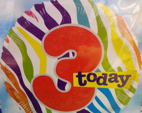 18" Round Foil Balloon (3rd Birthday)