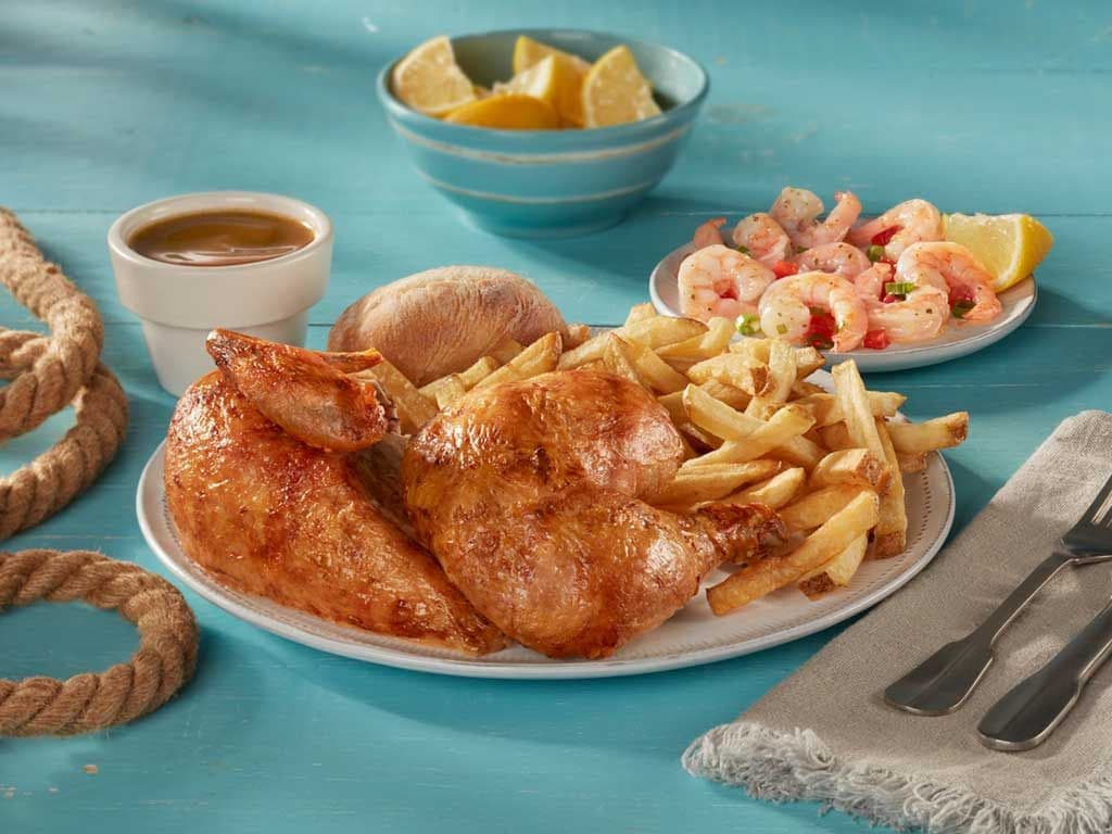 Half Chicken & Garlic Shrimp