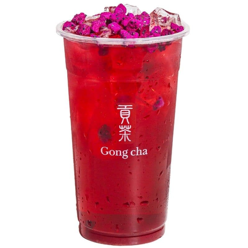Dragon Fruit Oolong Lemonade Tea with Dragon Fruit Crisps