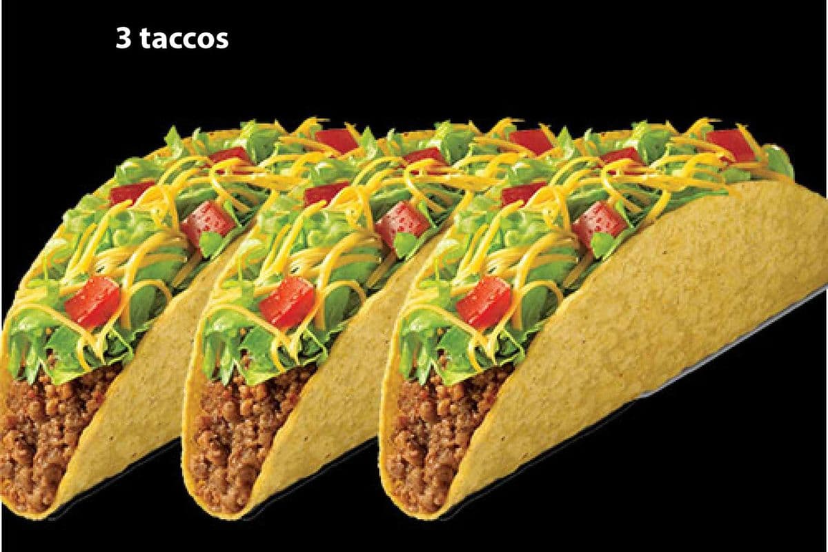Tacos (trois tacos au boeuf haché ) + Boisson en canette