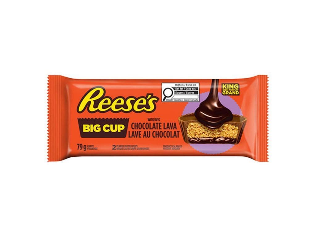 Reeses Big Cup Lava Gooey Fudge Filled Chocolate Peanut Butter Cups 2 Pack 79g