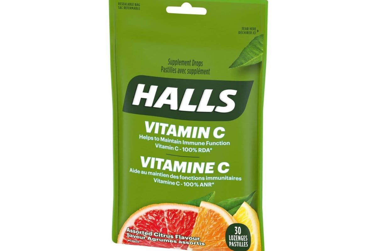 Halls Vitamin C Assorted Citrus Bag (30 lozenges)