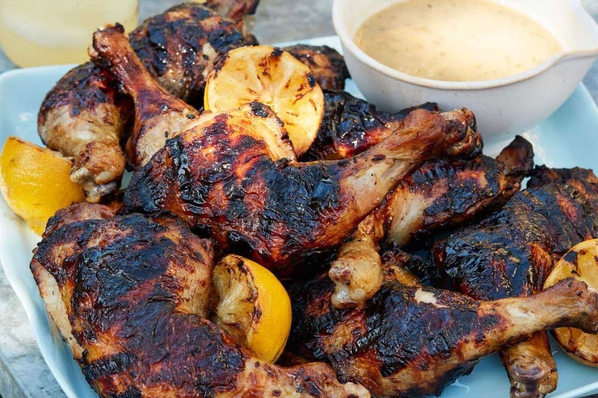 Half grilled chicken
