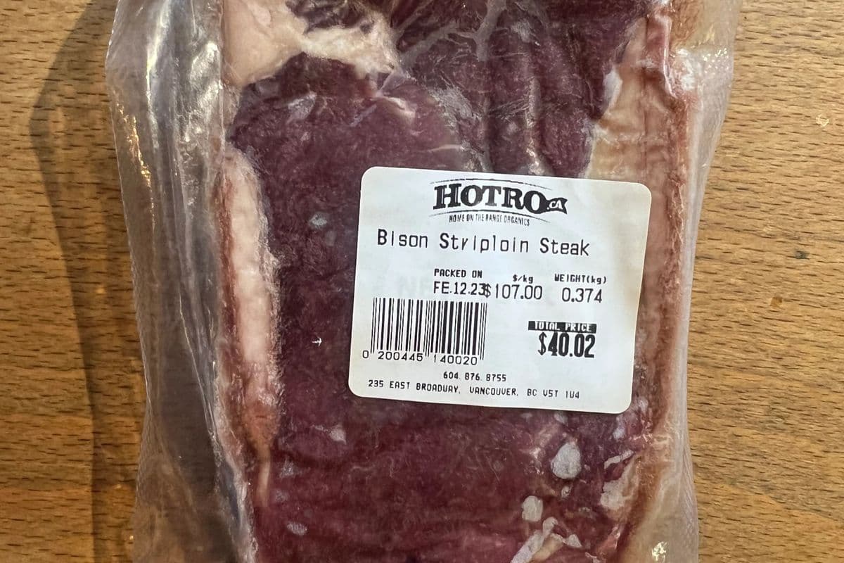 Bison Striploin Steak (2 Pack) (6.5 oz)