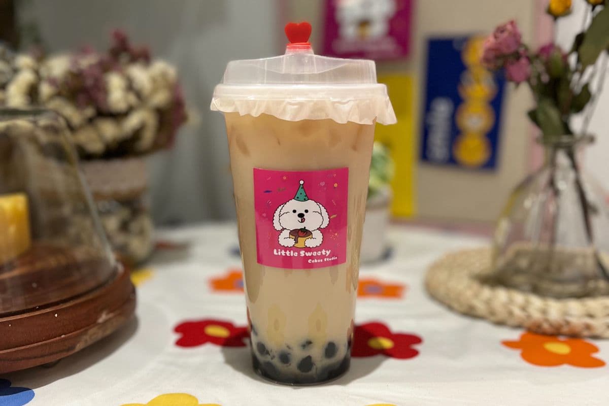 Lychee pearls milk tea (600ml)