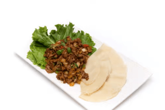 Cumin Fried Sliced Lamb with Wraps (8 pcs) 孜然羊肉薄饼(带8张饼)