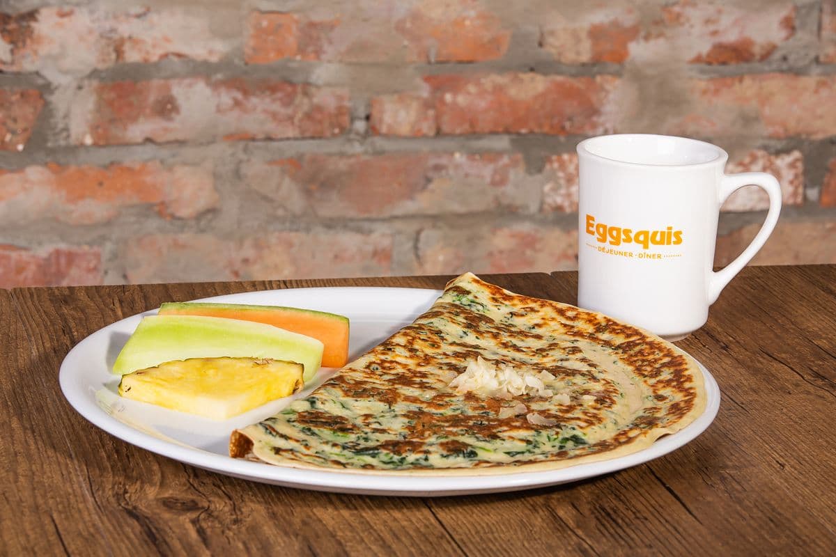 Spinach and Cheddar Crepe