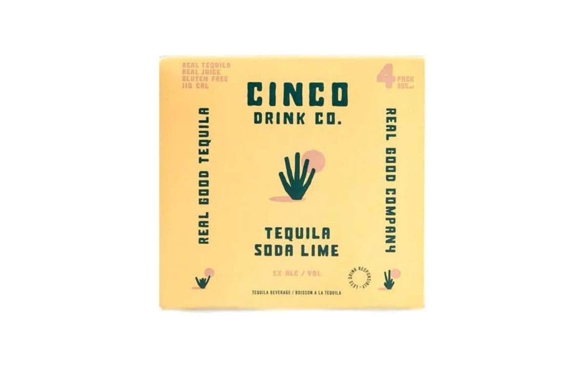 Cinco tequila soda lime (4 x 355ml)