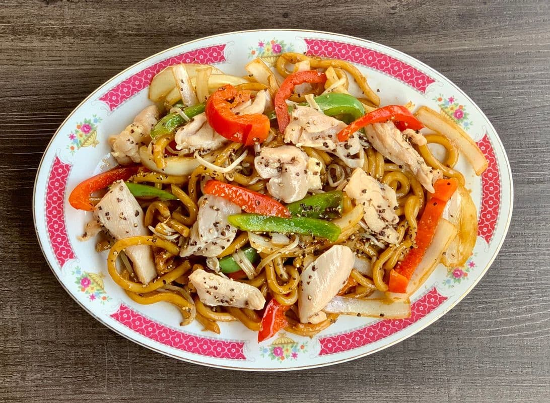 Black Pepper Chicken Udon