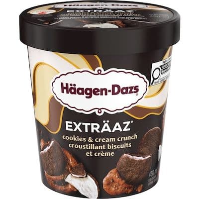 Haagen-Daz Extraaz Croustillant Biscuits et Créme 450ml/ Haagen Daz Extraaz Cookies & Cream Crunch 450ml