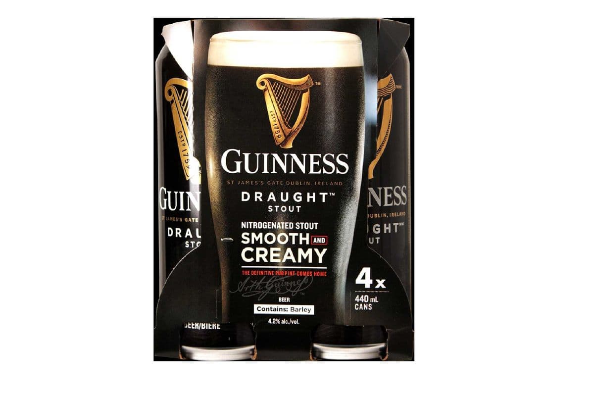 Guinness Smooth and Creamy Nitrogenated Stout Beer 4 Cans (4 x 440ml)