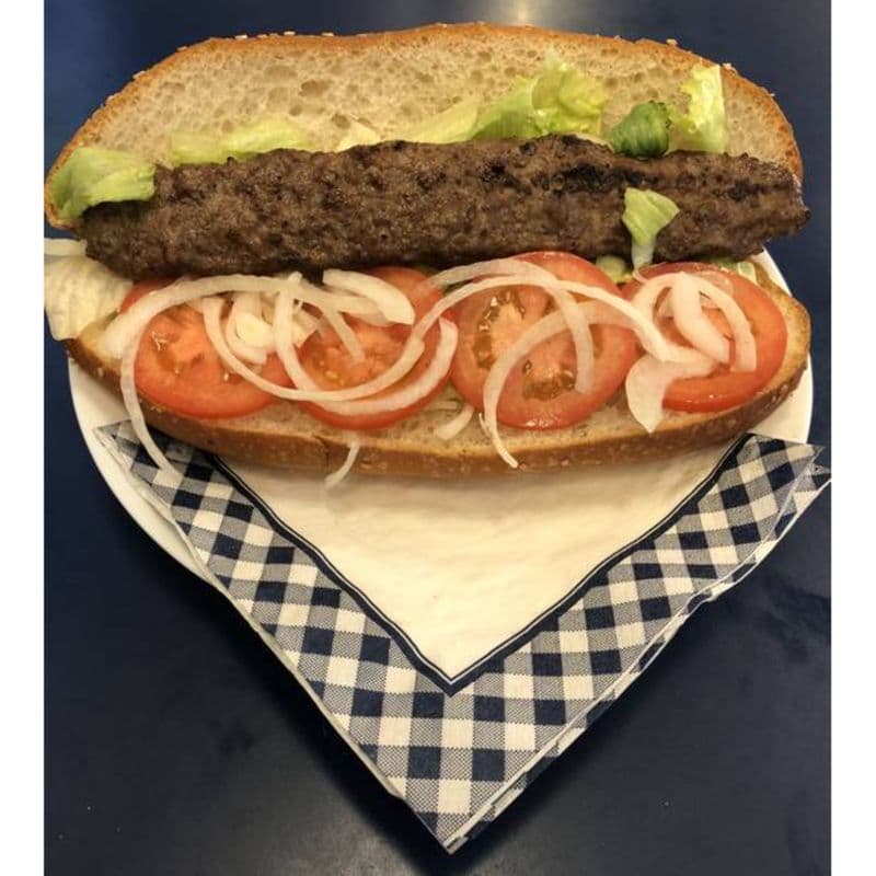Beef Kebob on a Bun Sandwich