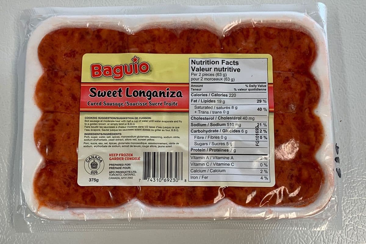 Baguio SWEET Longganisa 375g