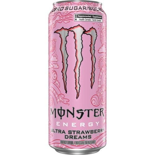 Monster Boisson Énergisante Réves aux Fraises 473ml/ Monster Energy Drink Ultra Strawberry Dreams 473ml