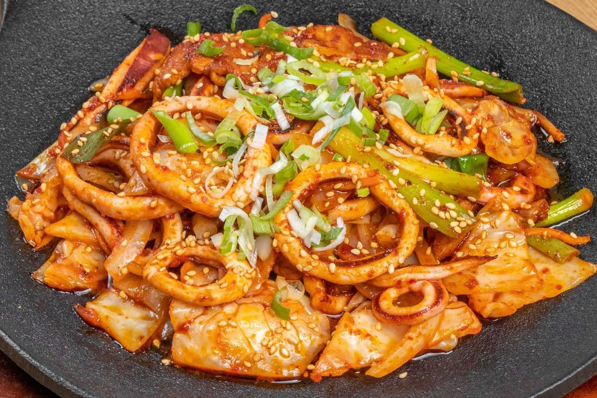 Stir Fried Squid with Pork Belly