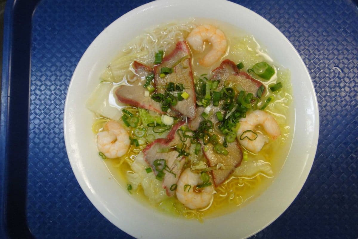 11. Rice Noodles and Egg Noodles with BBQ Pork and Shrimp