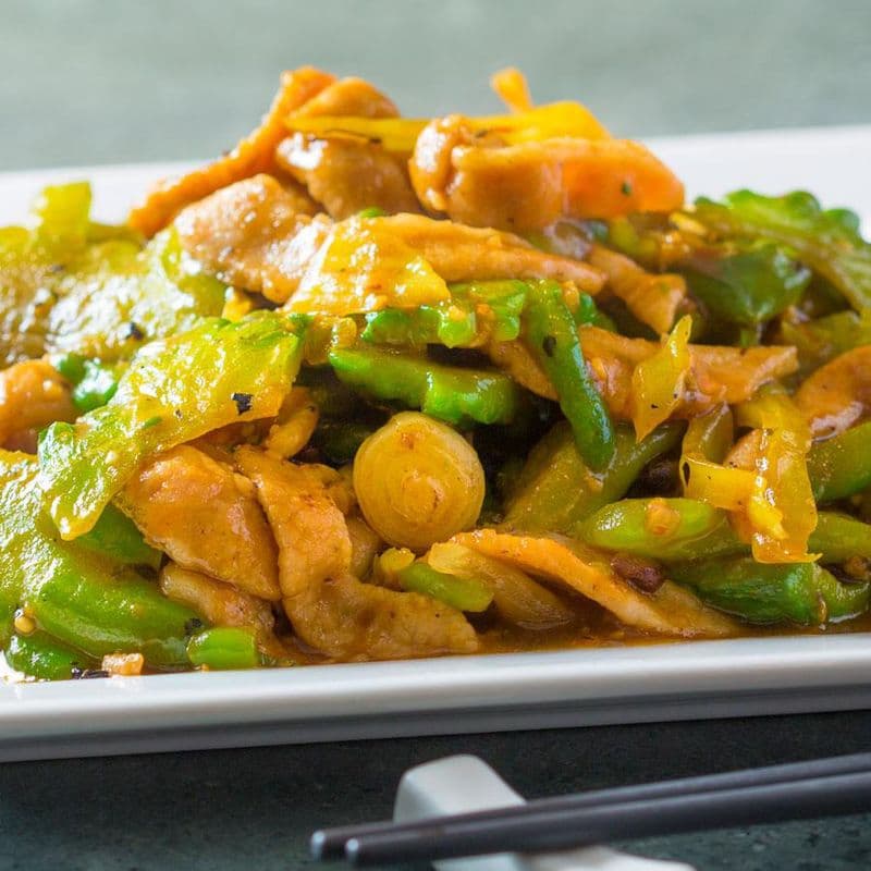 B.B.Q. Pork with Seasonal Vegetable 味菜涼瓜豬頸膌