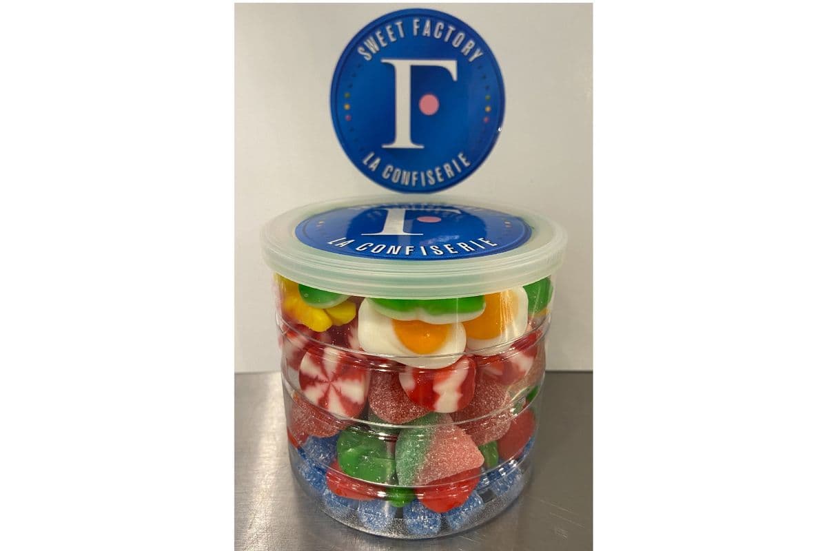 Contenant de gelées sucrées et surettes/Container of sweet and sour jellies (600g)