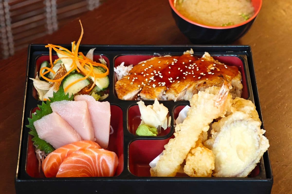 Sashimi and Teriyaki Bento Box