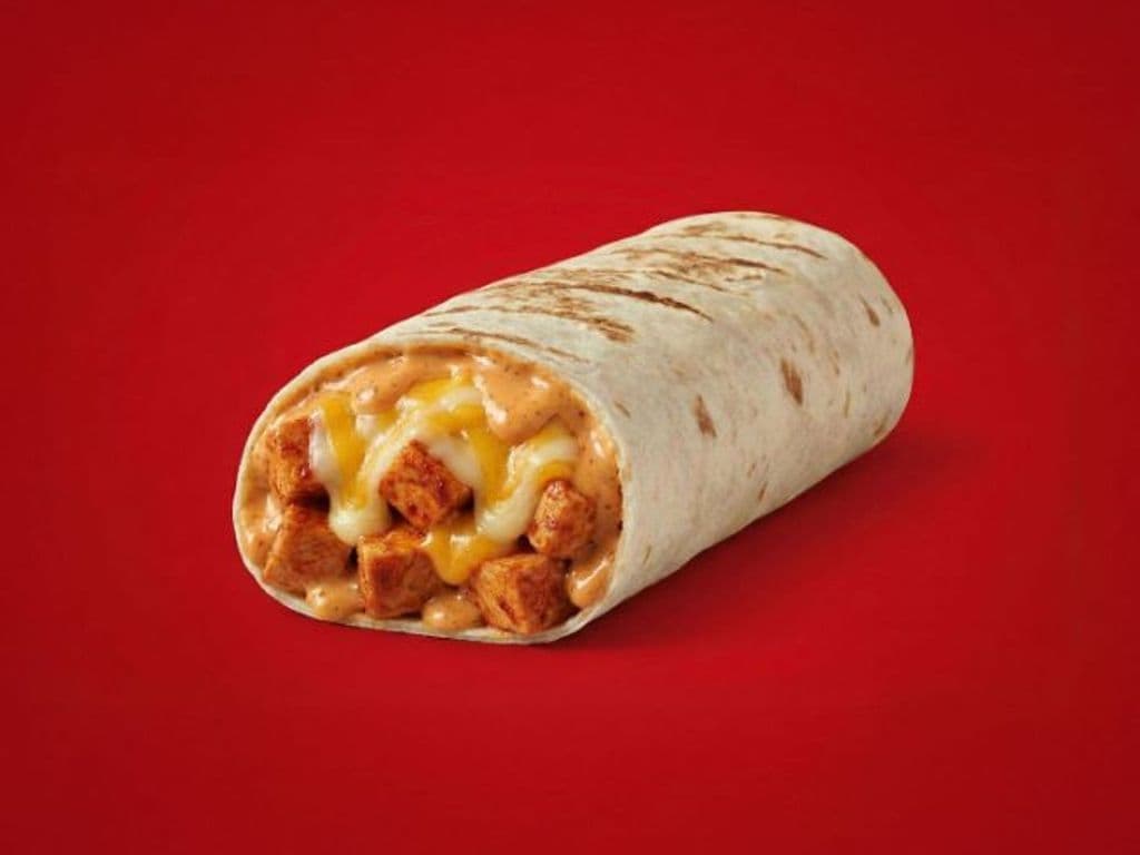 Cheezy spicy chipotle chicken Value Burrito 4"
