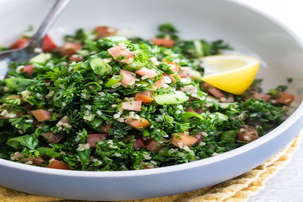 Taboule with shawarma