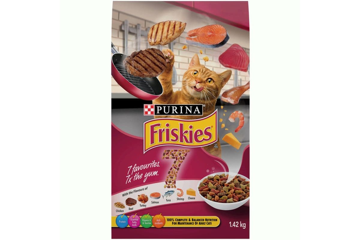 Friskies 7 Favourites (Chicken, Beef, Turkey, Salmon, Tuna, Shrimp, Cheese) Bag (1.42kg)