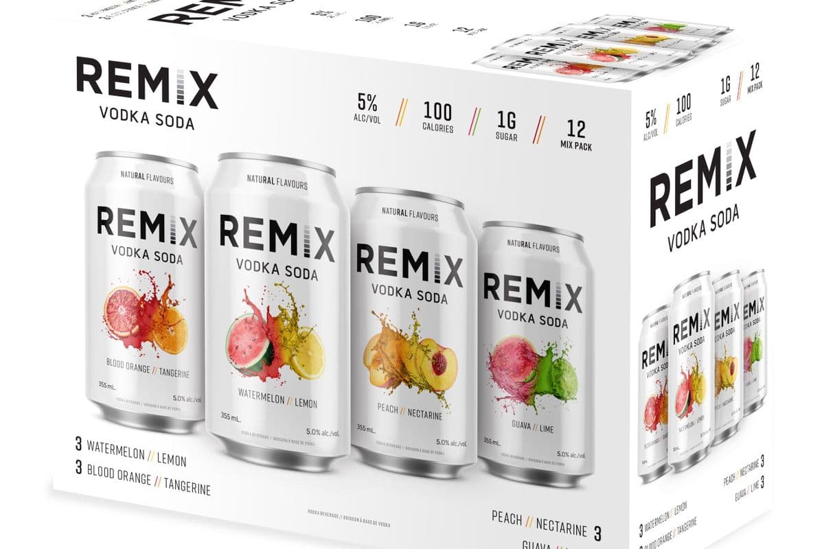 Remix Vodka Soda Variety Pack V1 (12 Cans, 5.0%, and 355 ml Cans) (12 x 355 mL)