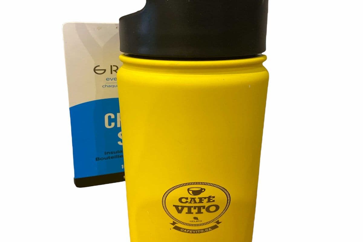 Bouteille d’infuseur de thé : Chicago Steel 16 fl. oz Jaune / Tea Infuser Bottle: Chicago Steel 16 fl. oz Logo Cafevito Yellow