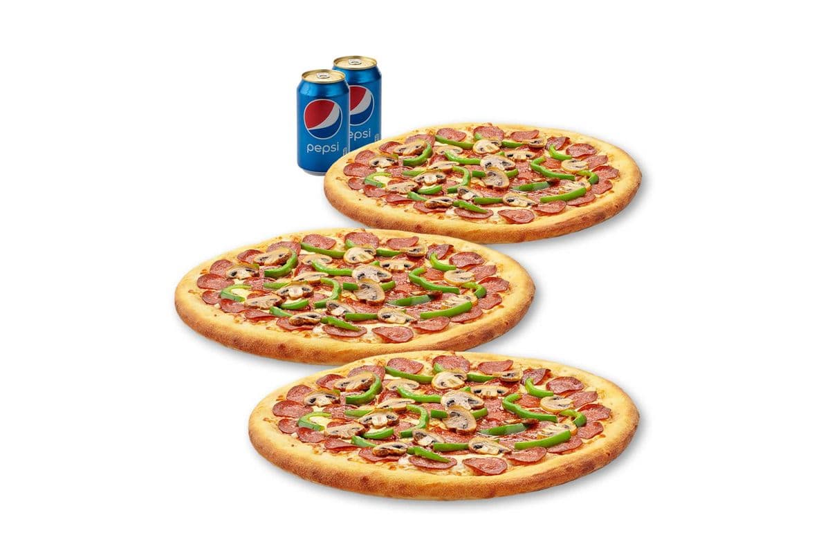 Spécial 3 Pizzas Petites - Toute Garnie / Small 3 Pizza Special - All Dressed